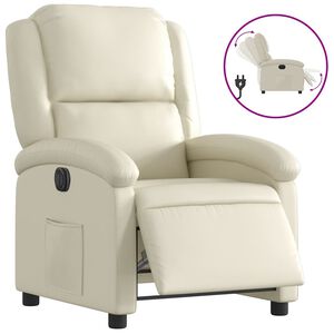 vidaXL Relaxsessel Elektrisch Creme Kunstleder
