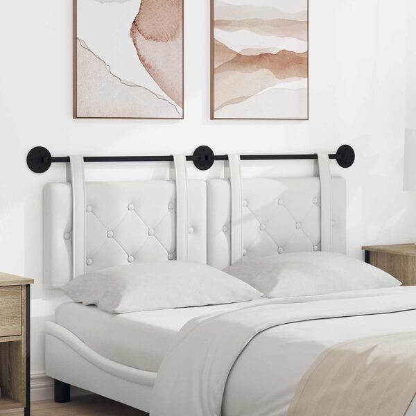 vidaXL H&auml;ngevorderseite Wandmontiert Wei&szlig; 150 x 55 x 5 cm Kunstleder