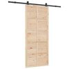 vidaXL Schiebet&uuml;r Natur 90 x 208 cm Massives Kiefernholz