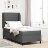 vidaXL Boxspringbett mit Matratze Dunkelgrau 100 x 200 cm Stoff