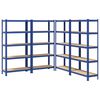 vidaXL Lagerregale mit 5 B&ouml;den 4 Stk. Blau Stahl & Holzwerkstoff