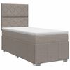vidaXL Boxspringbett mit Matratze Taupe 100 x 200 cm Stoff