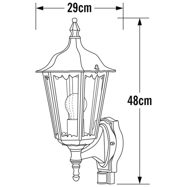KONSTSMIDE Sensor-Wandleuchte Firenze Oben Mattschwarz