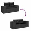 vidaXL Garten-Sofa-Set mit Kissen mit Speicher 8 pcs Schwarz