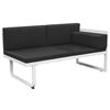 vidaXL 4-tlg. Garten-Lounge-Set mit Auflagen Aluminium Schwarz