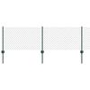 vidaXL Zaun mit Pfosten Gr&uuml;n 0,6 x 25 m Stahl und PVC