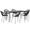 vidaXL 7-tlg. Garten-Essgruppe Schwarz PVC-Rattan