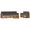 vidaXL Outdoor-Sofagarnitur mit Kissen 7 pcs Natur und Anthrazit