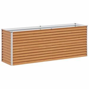 vidaXL Hochbeet Hellbraun 195 x 50 x 68 cm Verzinkter Stahl