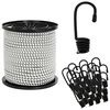 vidaXL Bungee-Schn&uuml;re mit Haken 4 mm Schwarz und Wei&szlig; PP und Gummi