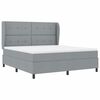 vidaXL Boxspringbett mit Matratze Hellgrau 180 x 200 cm Stoff