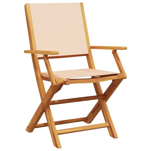 vidaXL 3-tlg. Bistro-Set Beige Stoff und Massivholz