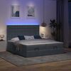 vidaXL Ottoman-Bett mit Matratzen & LEDs Dunkelgrau 200x200 cm Samt