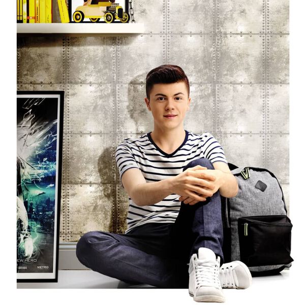 Noordwand Tapete Urban Friends & Coffee Concrete Blocks Grau und Weiß