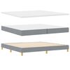vidaXL LED Boxspringbett mit Matratze Hellgrau 200 x 200 cm Stoff