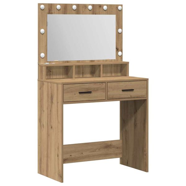 vidaXL Schminktisch Artisan-Eiche 79 x 41 x 135 cm Holzwerkstoff