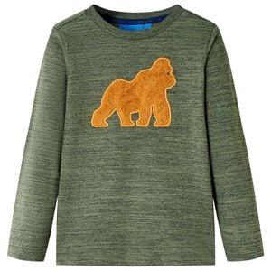 vidaXL Kinder-Langarmshirt Khaki Melange 104