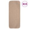 vidaXL Antirutsch Stufenmatten 15 Stk. 60x25 cm Beige Rechteckig