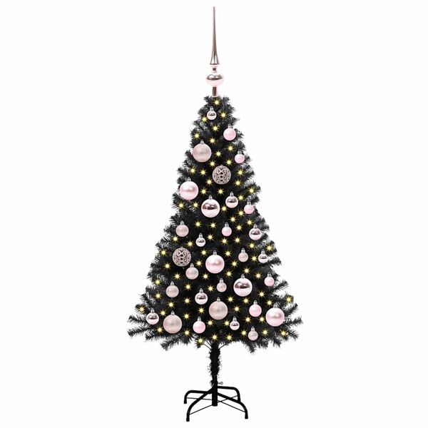 vidaXL Weihnachtsbaum mit 150 LEDs mit St&auml;nder Schwarz 120 cm PVC