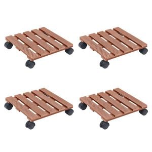vidaXL Pflanzenroller 4 Stk. Braun 30x30x7,5 cm WPC