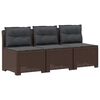 vidaXL 3-Sitzer Garten Sofa mit Kissen Rattan-Look 3-Sitzer PP Braun