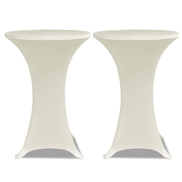 vidaXL Stehtischhussen 4 Stk. Ø 80 cm Creme Stretch