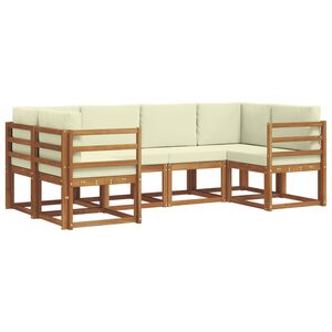 vidaXL Outdoor-Sofagarnitur mit Kissen 6 pcs Natur und Creme