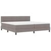 vidaXL Boxspringbett mit Matratze mit LED Taupe 200 x 200 cm Stoff