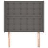 vidaXL Kopfteil mit Ohren Grau 103x16x118/128 cm Kunstleder