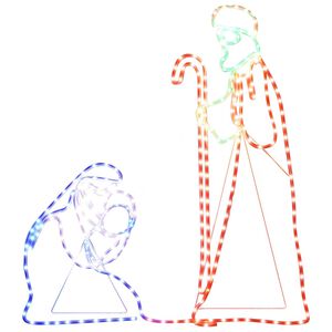 vidaXL LED-Silhouette Maria und Josef 264 LEDs 40x55&38x100 cm