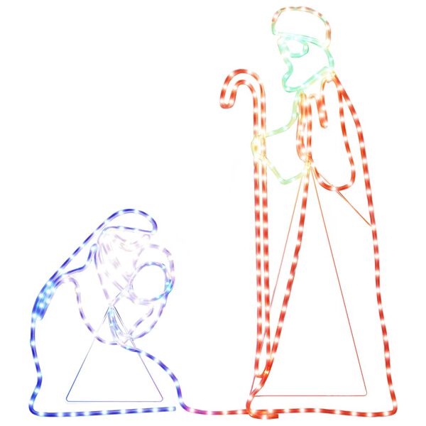 vidaXL LED-Silhouette Maria und Josef 264 LEDs 40x55&38x100 cm