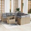 vidaXL Gartensofa-set mit Kissen 9 pcs Beige Poly-Rattan