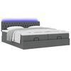 vidaXL Ottoman-Bett mit Matratzen & LEDs Dunkelgrau 180x200 cm Stoff