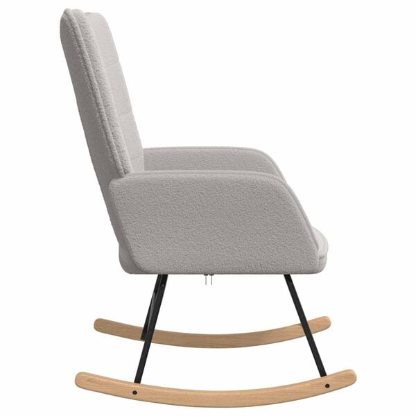 vidaXL Schaukelstuhl Hellgrau Sherpa-Stoff