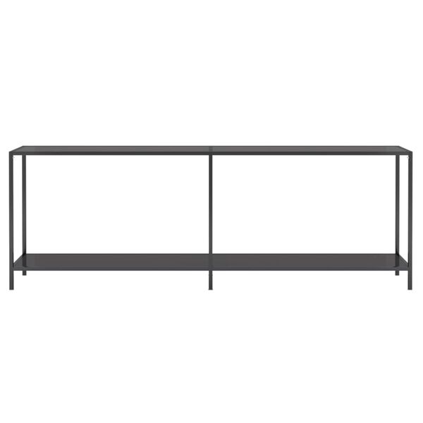 vidaXL Konsolentisch Schwarz 220x35x75,5 cm Hartglas