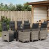 vidaXL Garten Essgruppe mit Kissen 9 pcs Grau Poly-Rattan