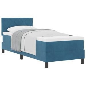 vidaXL Boxspringbett mit Matratze Dunkelblau 80 x 200 cm Samt