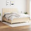 vidaXL Boxspringbett mit Matratze Creme 180x200 cm Stoff