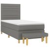 vidaXL Boxspringbett mit Matratze Dunkelgrau 90x200 cm Stoff