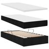 vidaXL Bett mit Stauraum und LED mit LED Schwarz 100 x 200 cm Stoff