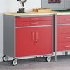 vidaXL Werkbank mit Schubladen 3 pcs Rot und Grau 150 x 55 x 85 cm
