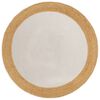 vidaXL Teppich Geflochten Wei&szlig; & Natur 90 cm Jute & Baumwolle Rund
