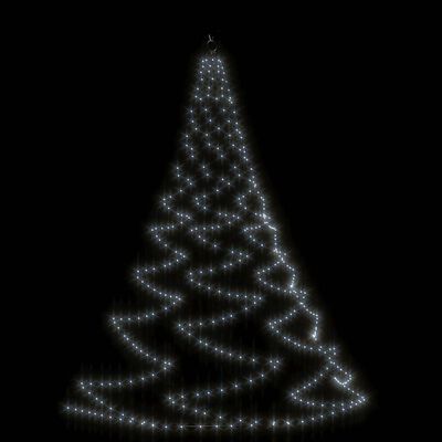 vidaXL Weihnachtsbaum an der Wand mit Metallhaken 260 LED Kaltweiß 3 m