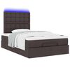 vidaXL Ottoman-Bett mit Matratze & LEDs Dunkelbraun 120x190 cm Stoff