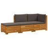 vidaXL 3 stk. Outdoor-Sofagarnitur Massivholz Akazie Braun