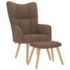vidaXL Relaxsessel mit Hocker Braun Stoff