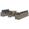 vidaXL Gartensofa-set 10 stk. 9-Sitzanzahl Grau Poly Rattan