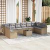vidaXL Gartensofa-set mit Kissen 11 pcs Beige Poly-Rattan