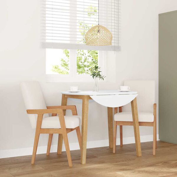 vidaXL Esszimmerstühle mit Kissen 2 Stk. Massivholz Gummibaum