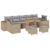 vidaXL Gartensofa-set 10 stk. 9-Sitzanzahl Beige und Hellgrau